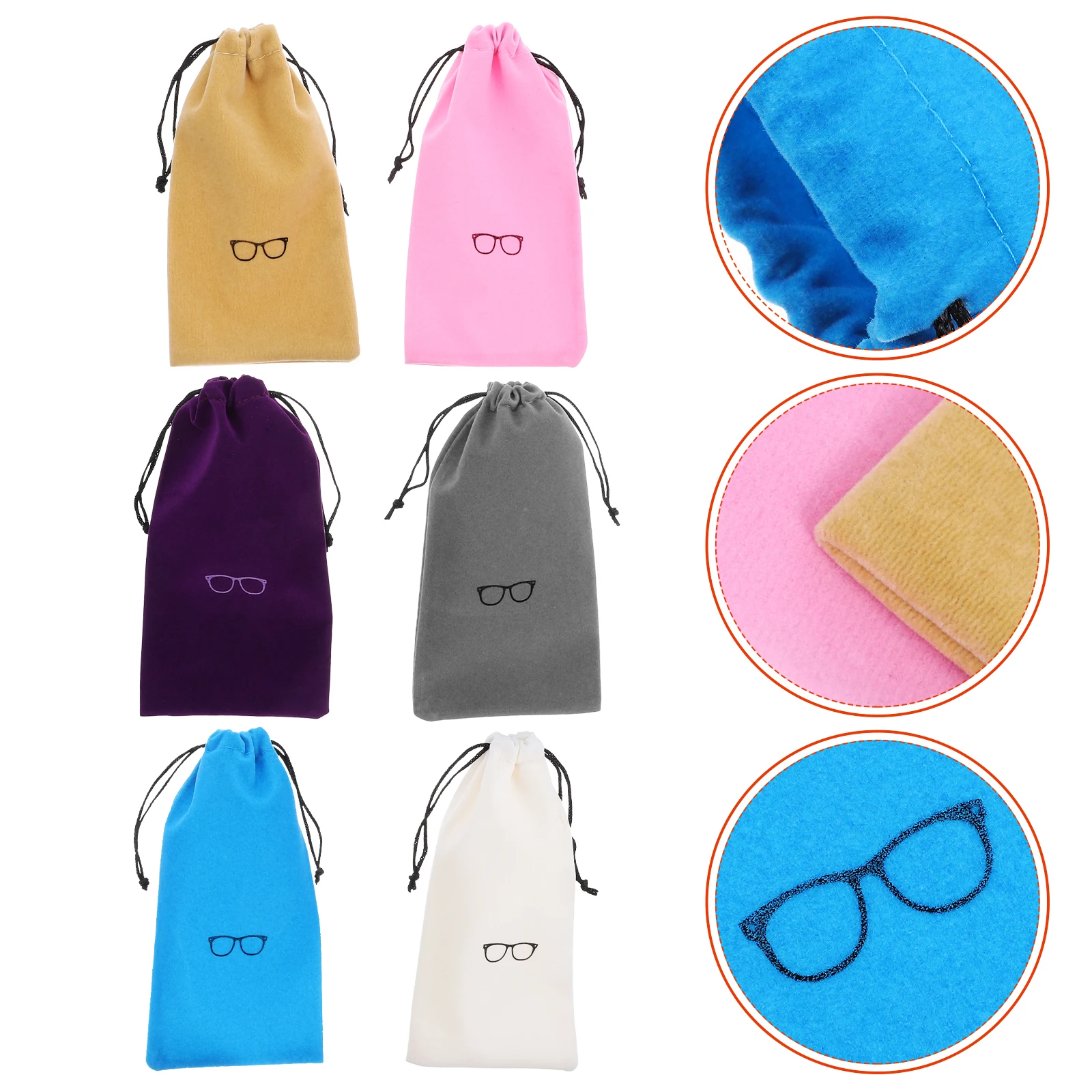 

12PCS Glasses Storage Bag Eyeglass Case Soft Holder ganizer Pouch Sunglasses Fabric Travel Portable Protective