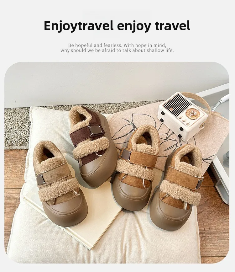 2026 Winter Neue Kinderschuhe Mädchen Koreanischer Stil Lammwolle Mädchen Baumwollschuhe Verdickte Samt-Warme Anti-Kick Fell-Schuhe – Detail 2