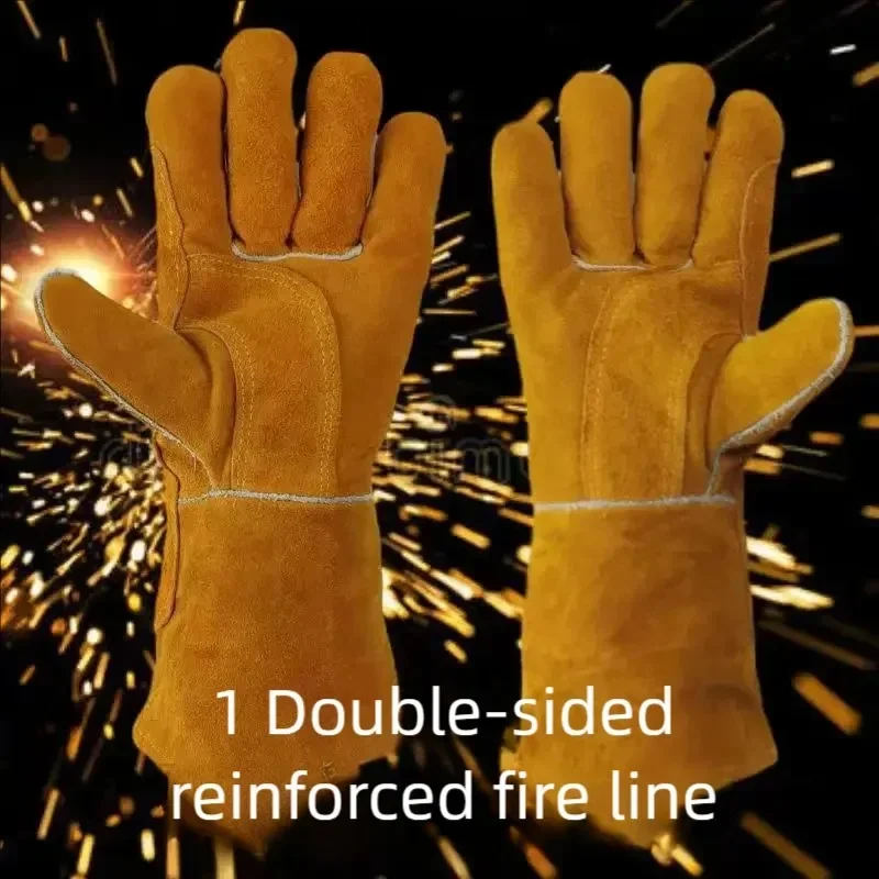 Extreme fire and heat resistant gloves, leather with kevlar stitching, perfect for fireplace, stove, oven, grill, welding