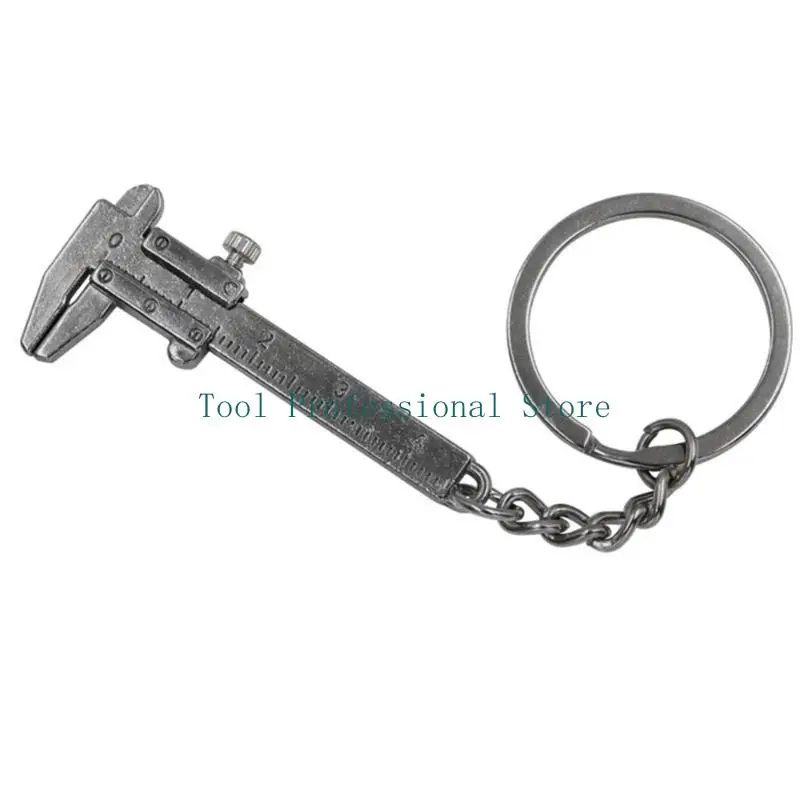 57qf Zinc Alloy Keychain Handy Tool Mini Vernier Caliper Straight Toothchain