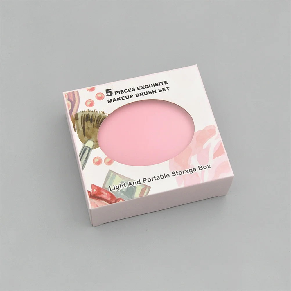 1 set di pennelli per trucco occhi rosa, kit essenziale da 5 pezzi, strumenti per ombretto facile quotidiano, set di pennelli per ombretto