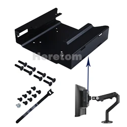 Metal Dual VESA Attachment Hanging Brackets , Computer Monitor Fixer Support Holders Mounting Plates kit
