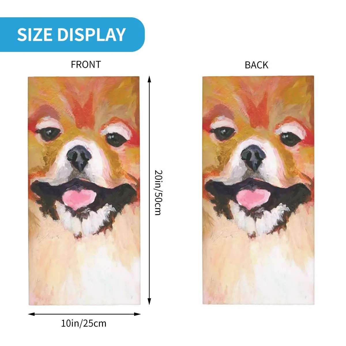 Pomeranian Art Dog Bandana Neck Gaiter Printed Cute Animal Pet Balaclavas Wrap Scarf Multifunctional Headwear Fishing Unisex