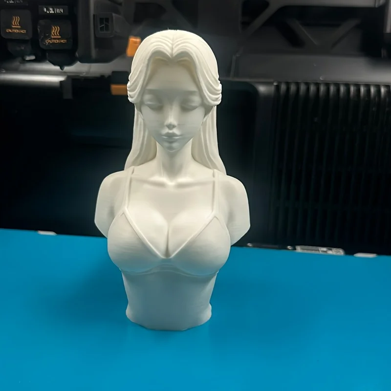 Frozen Beauty - Withered Flower Elf Bust Statue, Aesthetic Home & Game Desk Decor for Living Room, Desktop, Shelf