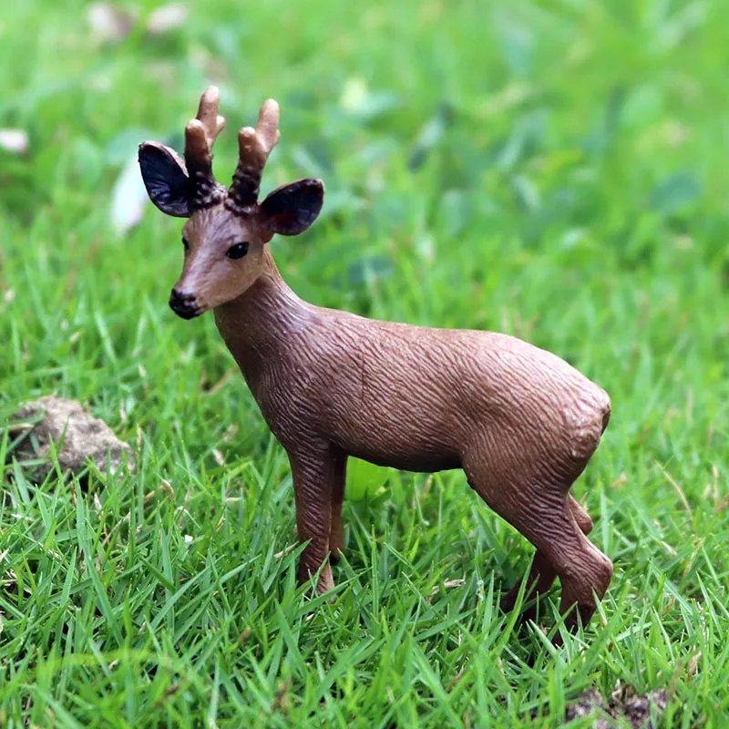 Oenux Mini Weihnachtsbäume Zeder Waldtiere Kuchendeckel Zubehör Fuchs Hirsch Kaninchen Eichhörnchen Antilope Modell Dekor Kinderspielzeug – Detail 12