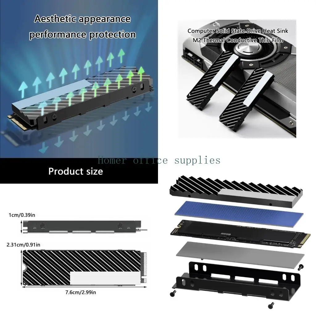 

K43B Thin Cooling Solution For 2280 NVMe SSD Improved Airflows Heat Dissipation Technology