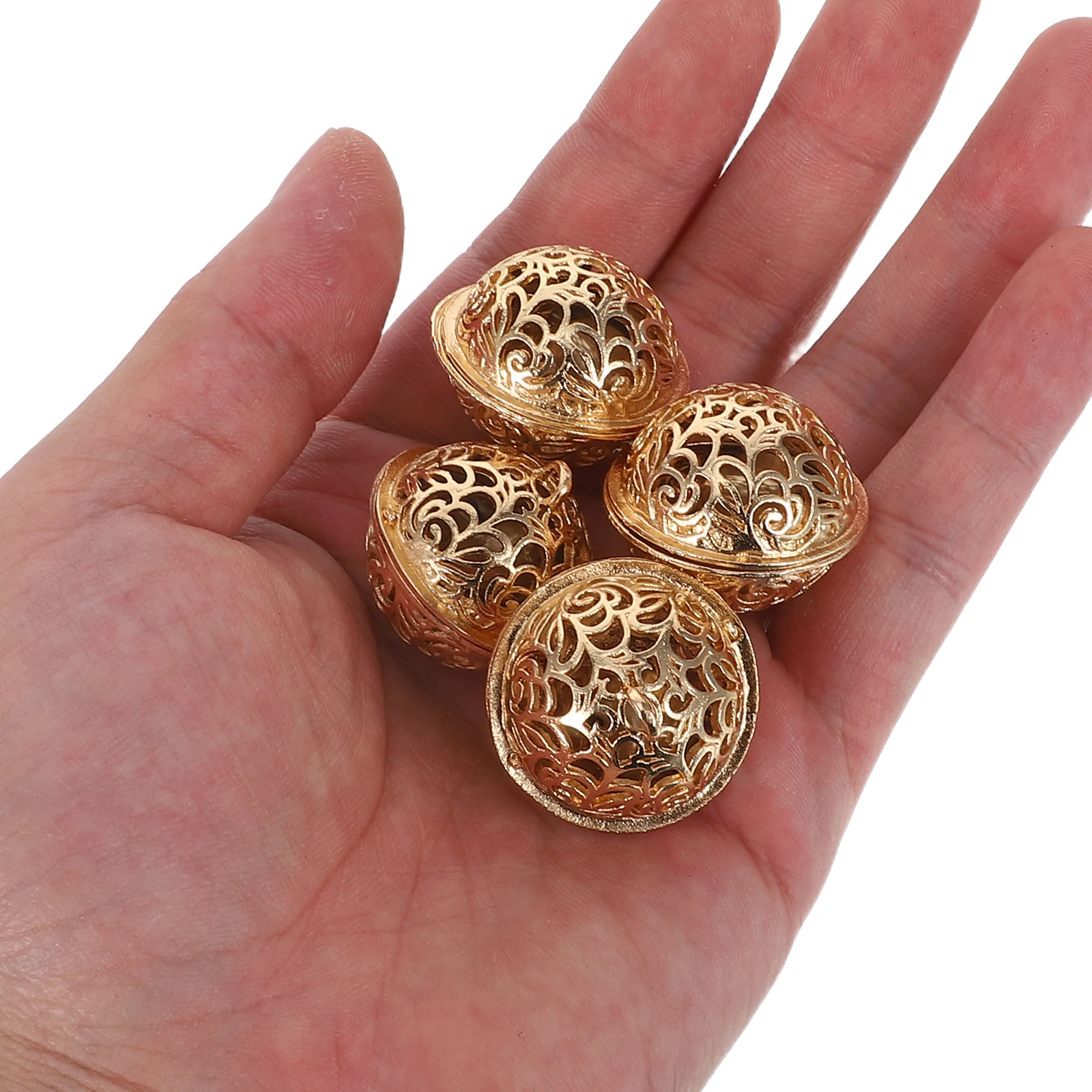 

10Pcs Golden Hollow Bells 1 Inch Electroplated Retro Alloy Bells for Christmas Tree Ornaments Festive Decoration DIY Pendant