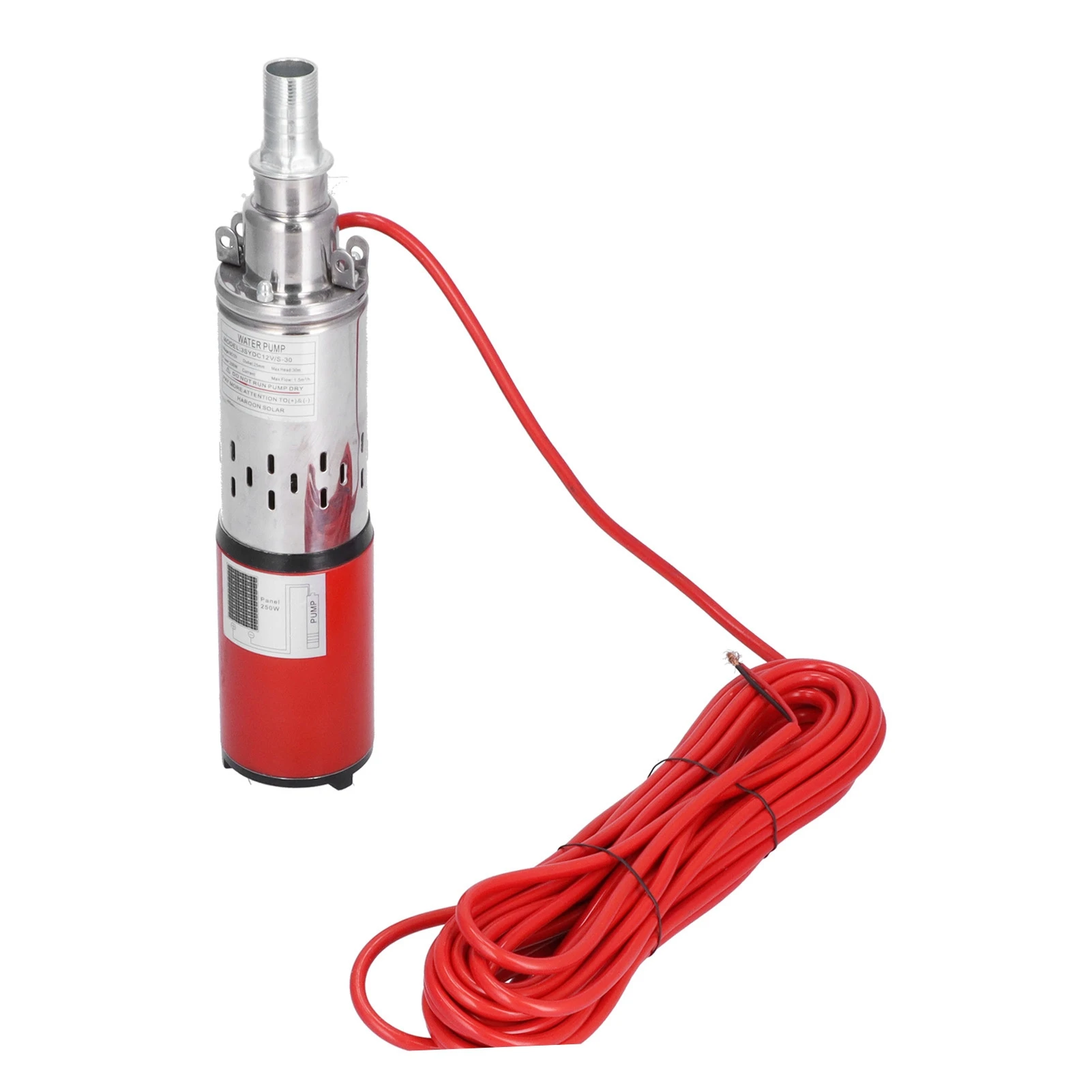 

Солнечный водяной насос постоянного тока 12 В, красный, с высоким подъемным винтом, погружной для рыбацкой лодки, пруда, сельскохозяйственного орошения