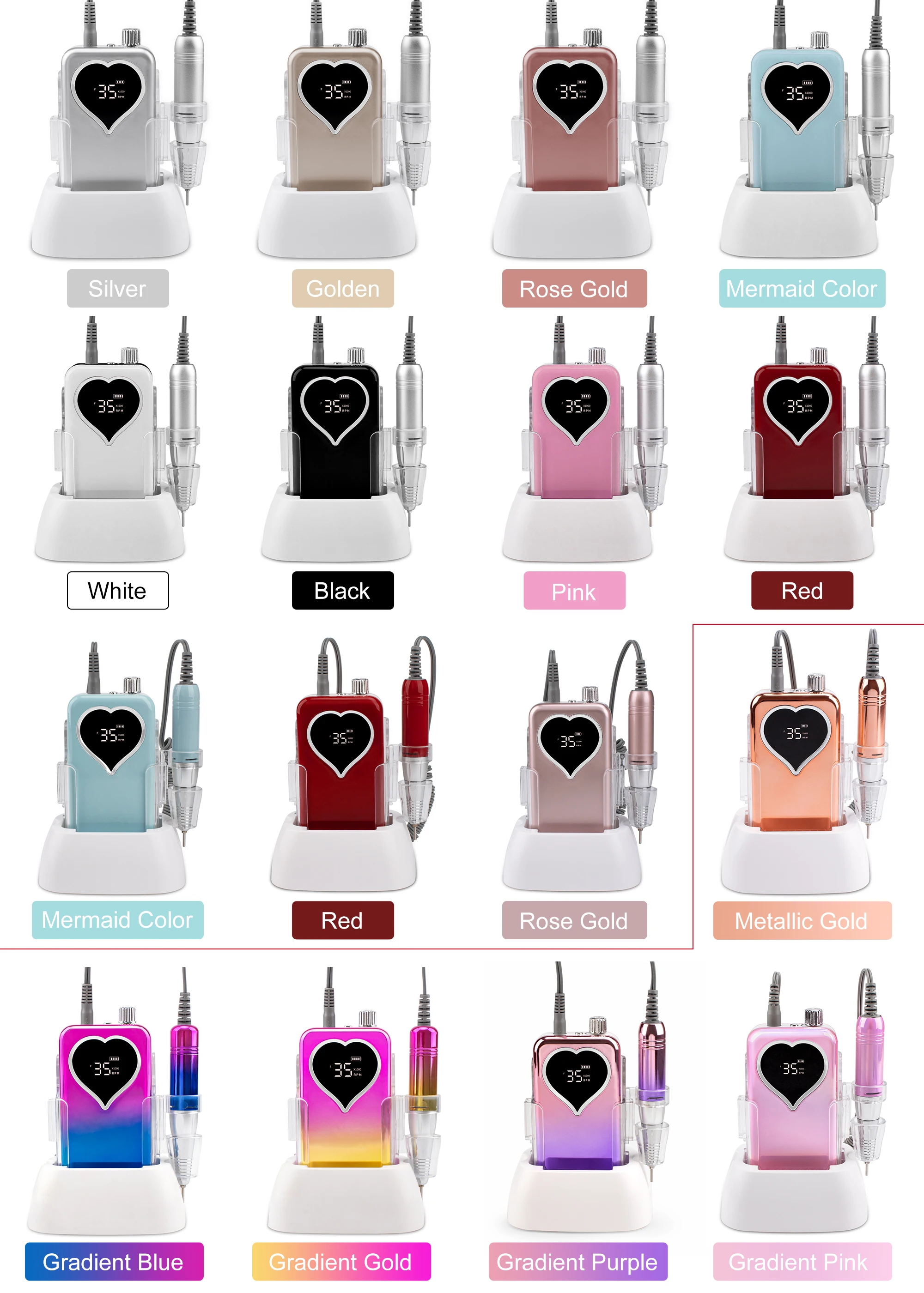 Wholesale Rechargeable Battery Brush Electric Nail Drill Machine 35000rpm FOB Manicure Pedicure Nail Drill Bit Set image 5