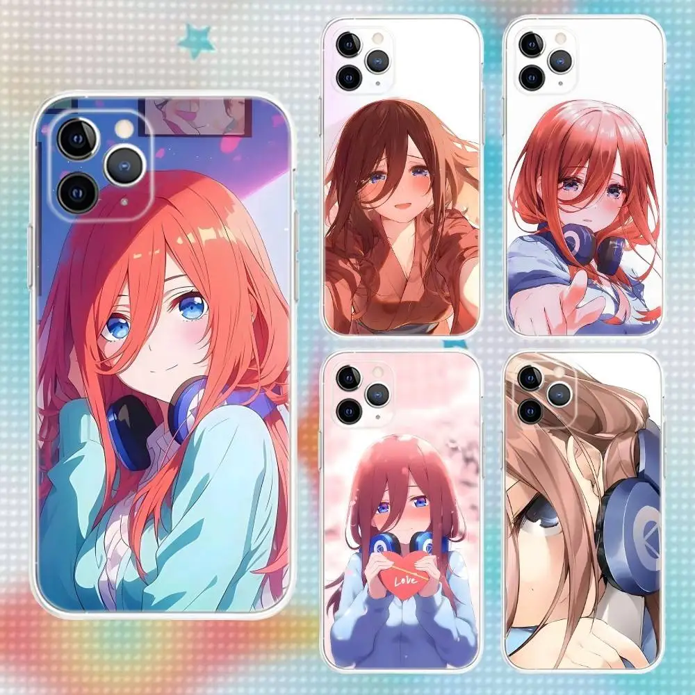 

Nakano Miku Phone Case For iPhone 17,16,15,14,13,12,11 Pro,Max,Plus,Air,X,XS,XR,SE,Mini Transparent Soft