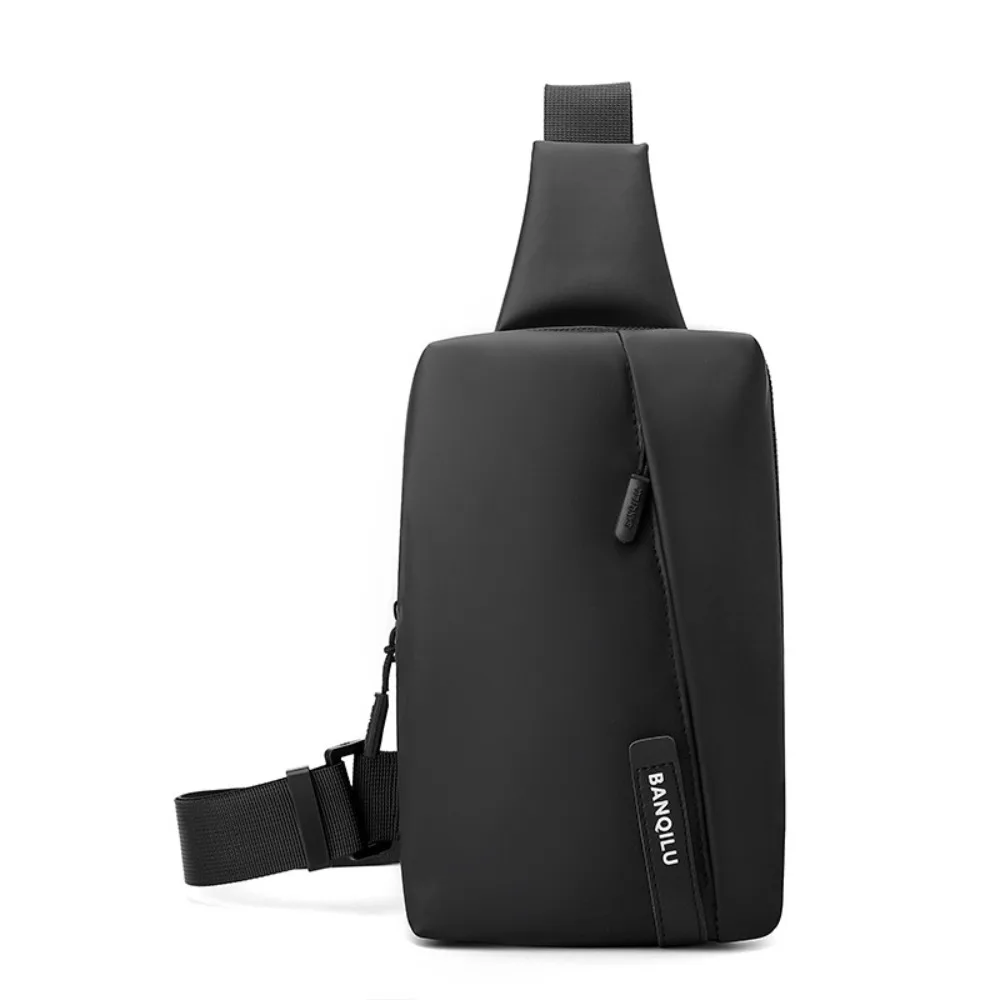 حقيبة صدر للرجال مضادة للرذاذ بسعة كبيرة ومتعددة الوظائف وحقيبة كتف أكسفورد بلون سادة وحزام قابل للتعديل #1