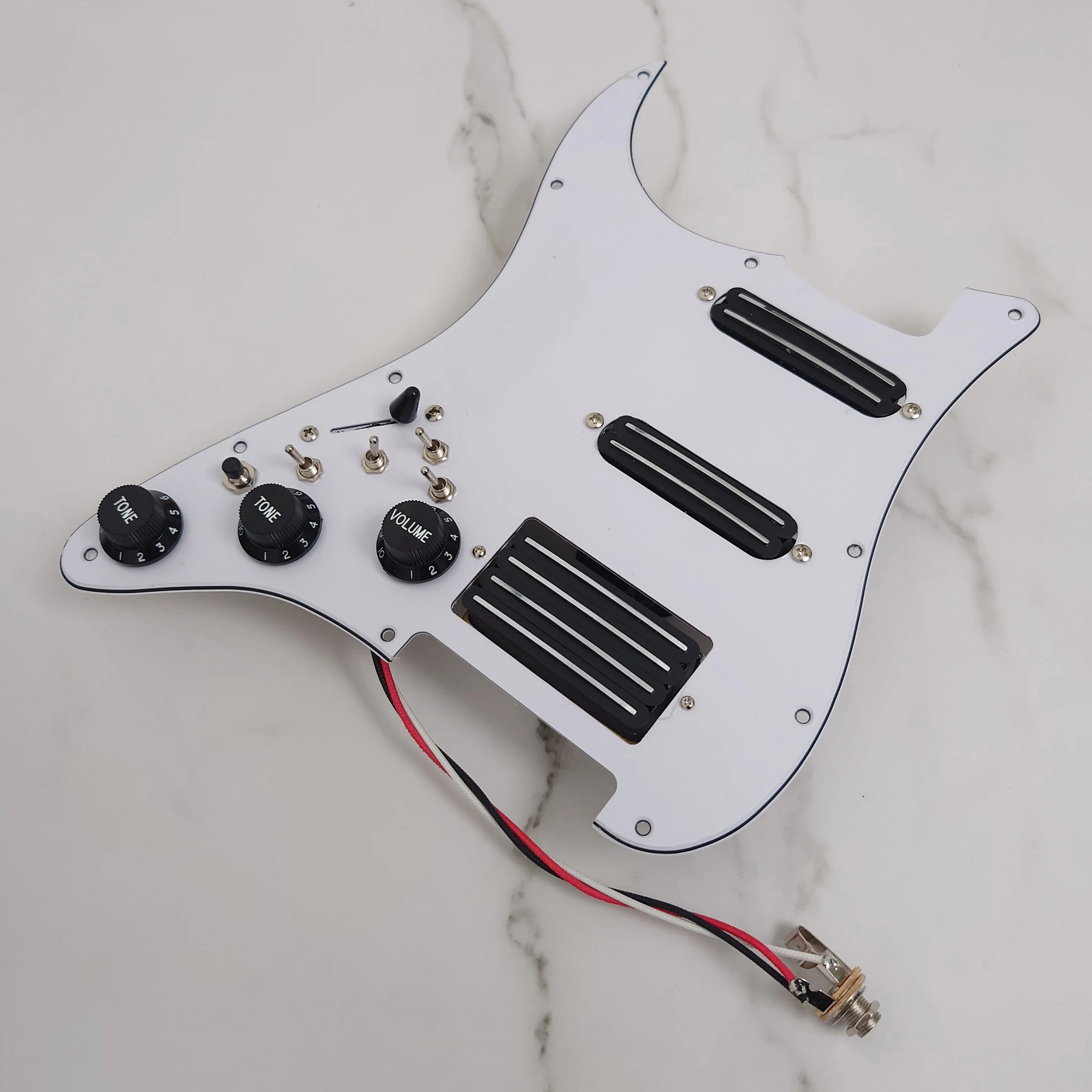 Left Hand HSH Prewired Loaded Pickguard with Coil Splitting Humbucker Pickups Set for ST Electric Guitars Replacement Parts