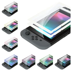 eXtremeRate 2 Pack Border Transparent HD Clear Accessories Saver Protector Film, Tempered Glass Screen Protector for NS Switch