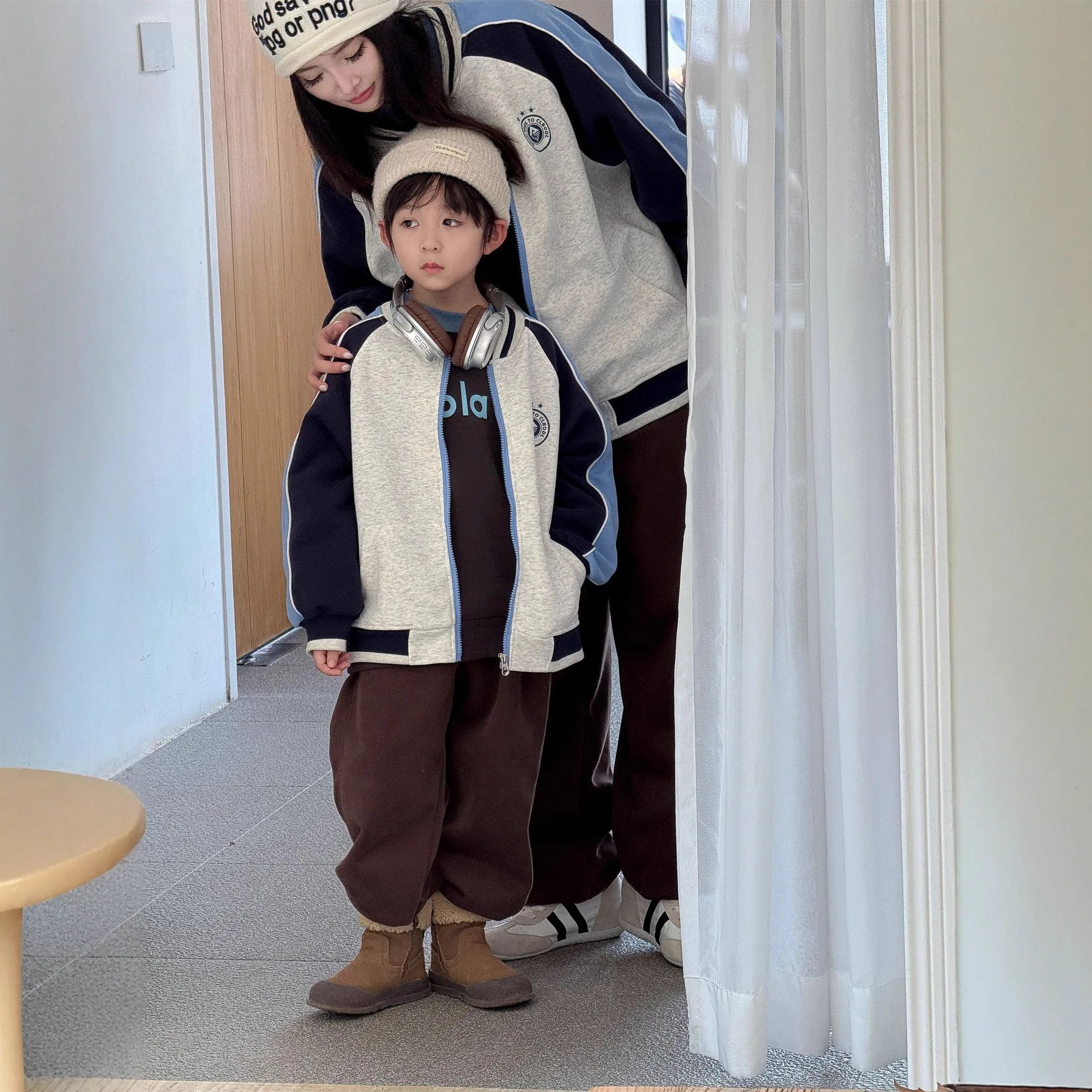 2025 Newest Family Baseball Jackets for Kids & Adults Matching Parent Child Outfits Color Print Unisex Boys Girls Casual Coat