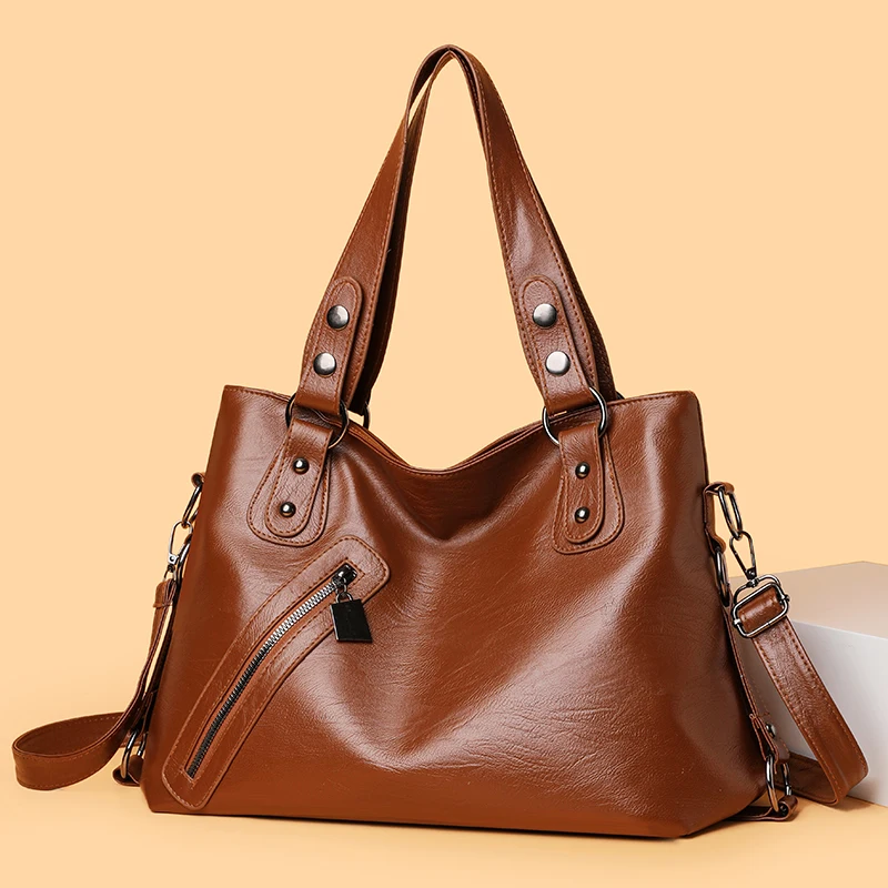 

Real casual handbag, luxury women's handbag, designer wallet and crossbody bag, high-quality soft leather commuting handbag