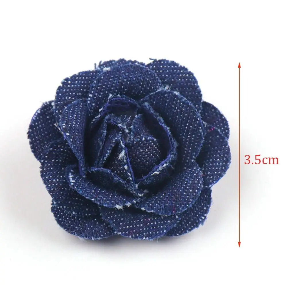 Fleurs artificielles en tissu denim, bordure en dentelle pour scrapbooking, vêtements de sauna, fleur, nouveau