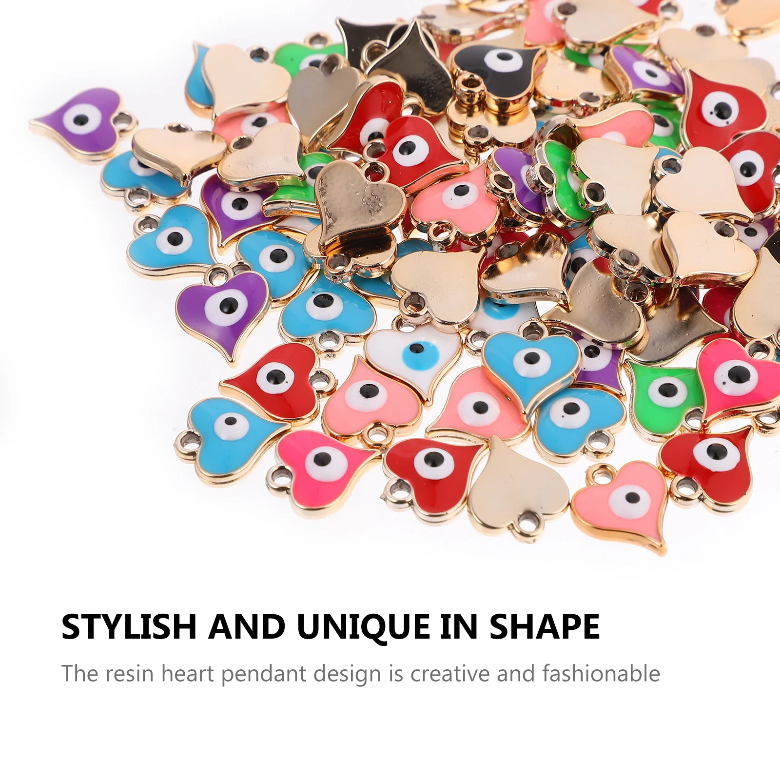 

100 шт., подвески в форме глаз в форме сердца для изготовления ювелирных изделий своими руками, принадлежности для рукоделия, подвески из смолы, глазные яблоки, бусины, имитация глаз, аксессуары