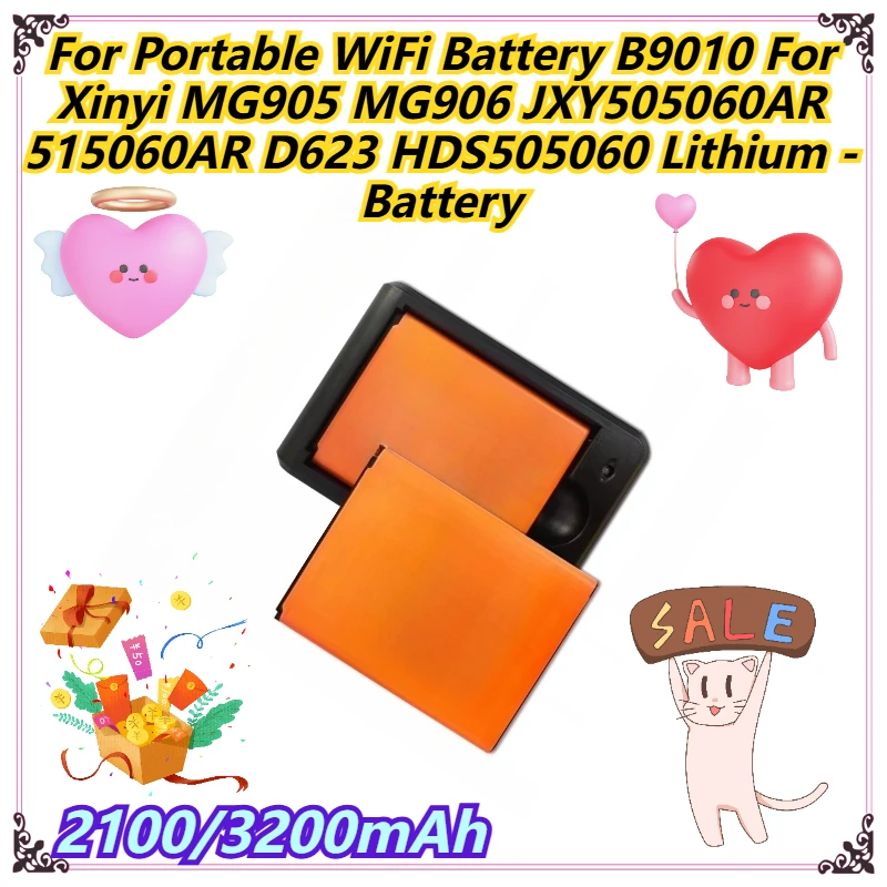 

2100/3200mAh For Portable WiFi Battery B9010 For Xinyi MG905 MG906 JXY505060AR 515060AR D623 HDS505060 Lithium - Battery