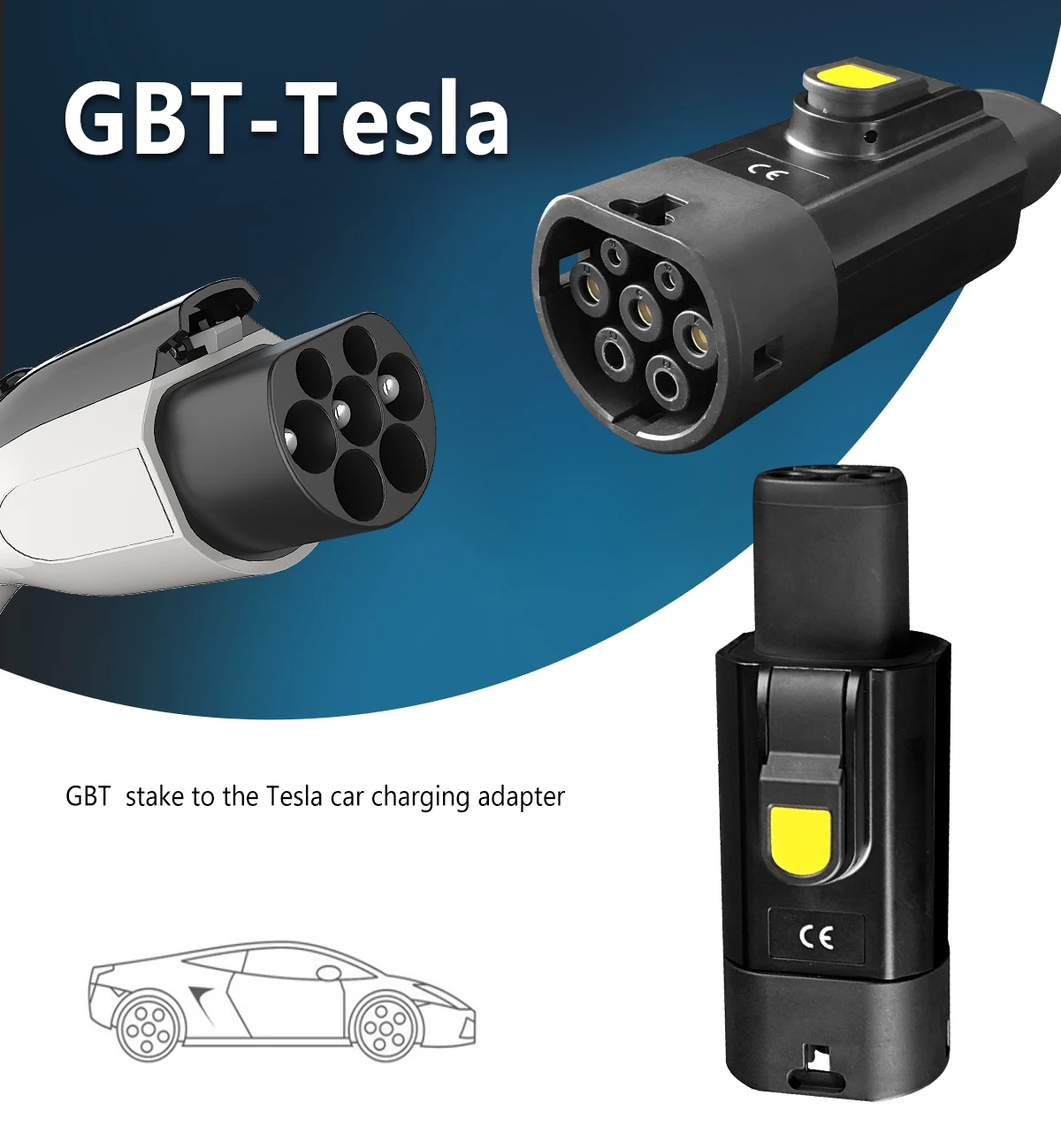 GB/T 32A 7KW EV Plug a American Tesla Super Charger TPC NACS Adattatore GBT a TESLA Adattatore di ricarica Caricatore rapido Adattatore Tesla