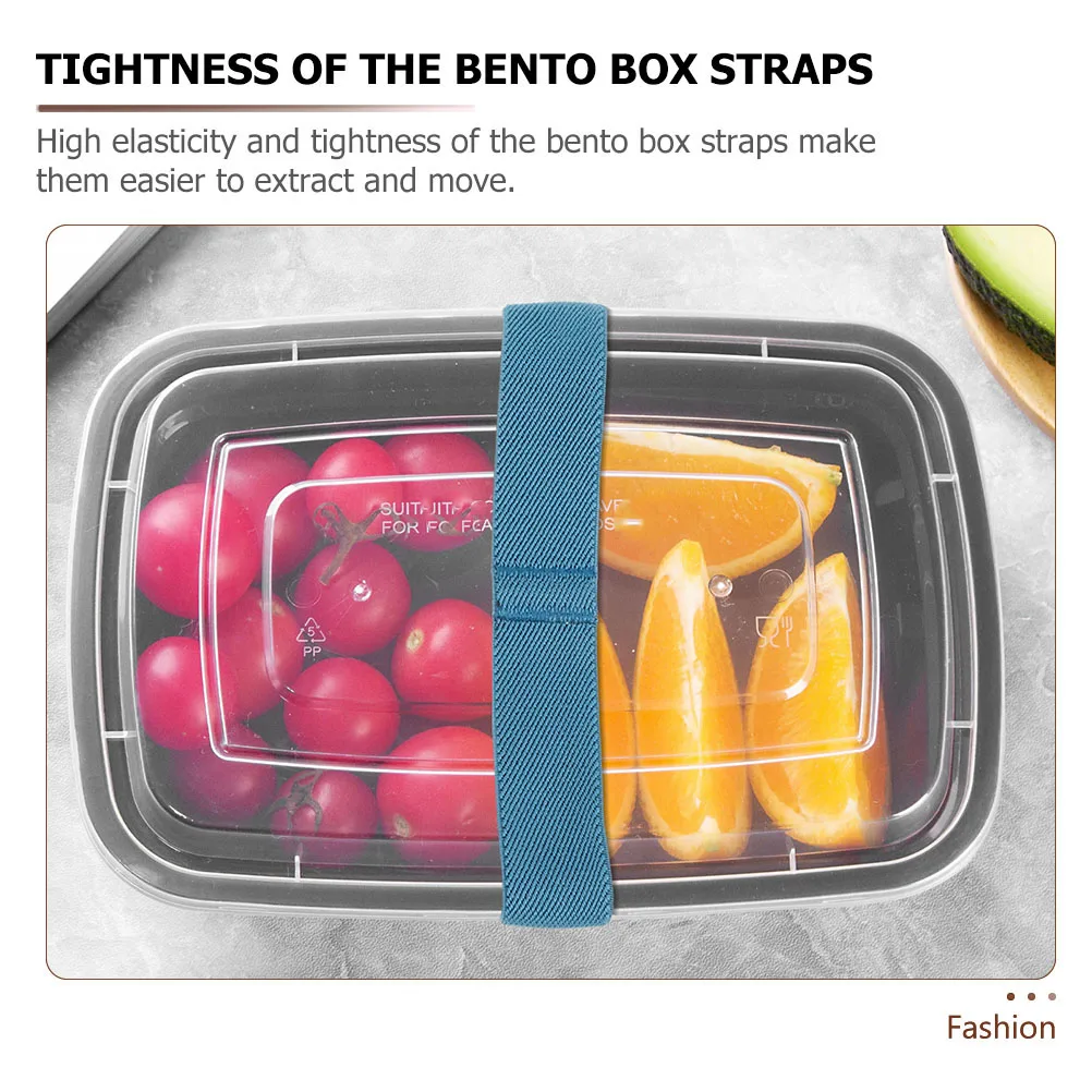 

6pcs Elastic Lunchbox Straps Premium Nylon Bands Food Container Fixing Straps High Elasticity Tightness Easy Carry