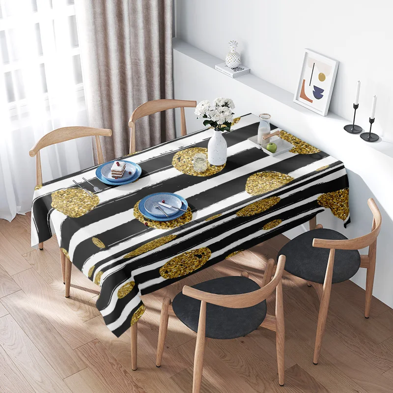 Waterproof Tablecloth for Dining Room Kitchen Party Holiday Decor Washable Rectangle Table Cover Modern Design Farmhouse Style T