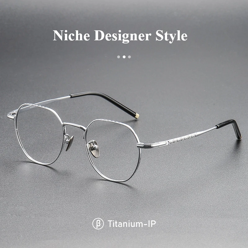 

Vintage Polygonal Large Size Titanium Eyeglasses Frame Designer Business Men Ultra-light Optical Glasses Frame Myopia Eyewear