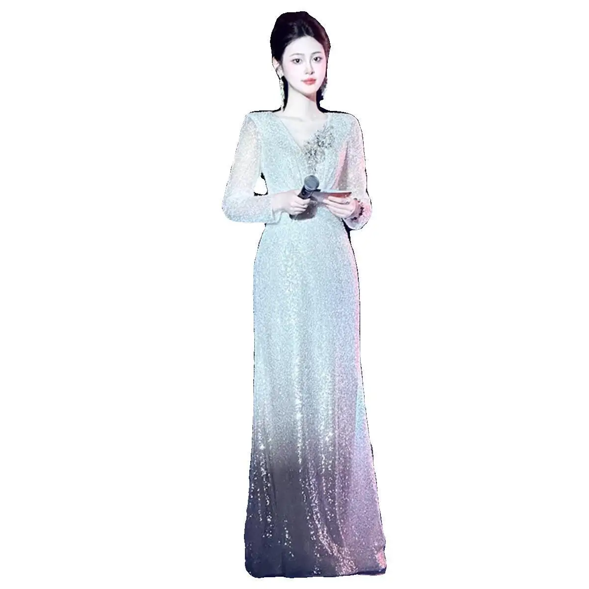 

Youth Graduation Evening Skirt Women's High-end Sense Light Luxury Niche High-end Banquet Host Atmosphere Art Test Performance