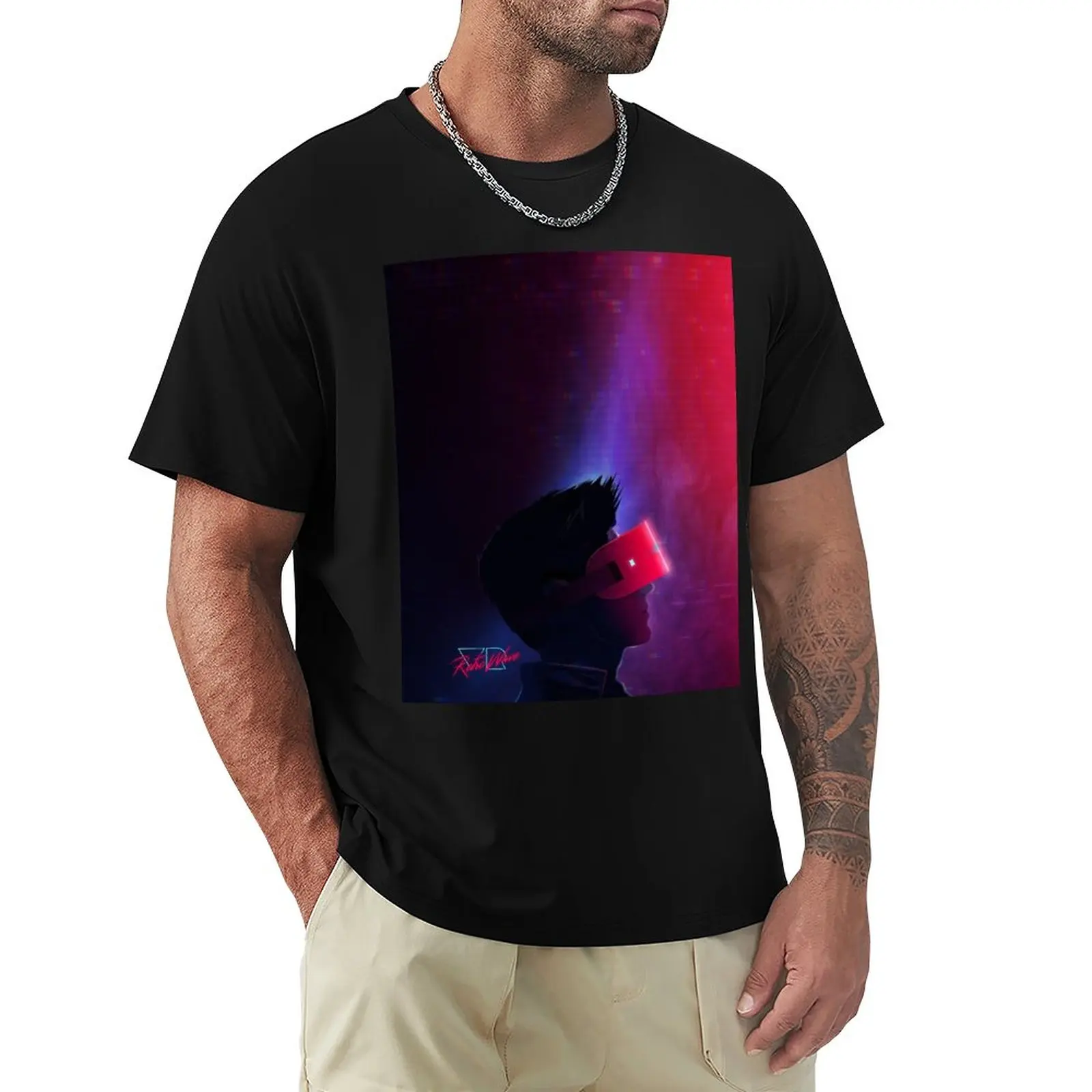 

Retrowave VR Guy T-Shirt blondie t shirt funny t shirt Short sleeve tee men