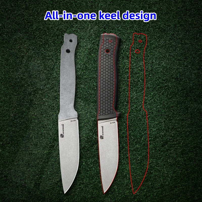 High Hardness Folding Portable With Wooden Handle, Multi-purpose Camping Survival Stainless Steel Knife