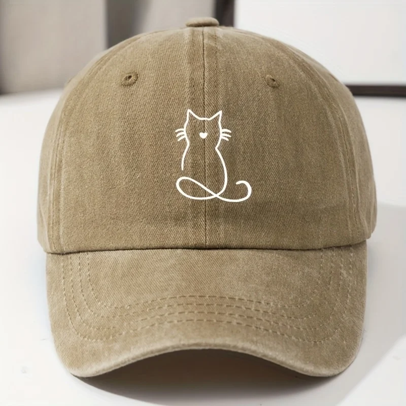 Baseballkappe mit Katzenmuster, geeignet für Outdoor-Reisen, Angeln, Freizeitlauf, leichter Hip-Hop-Stil