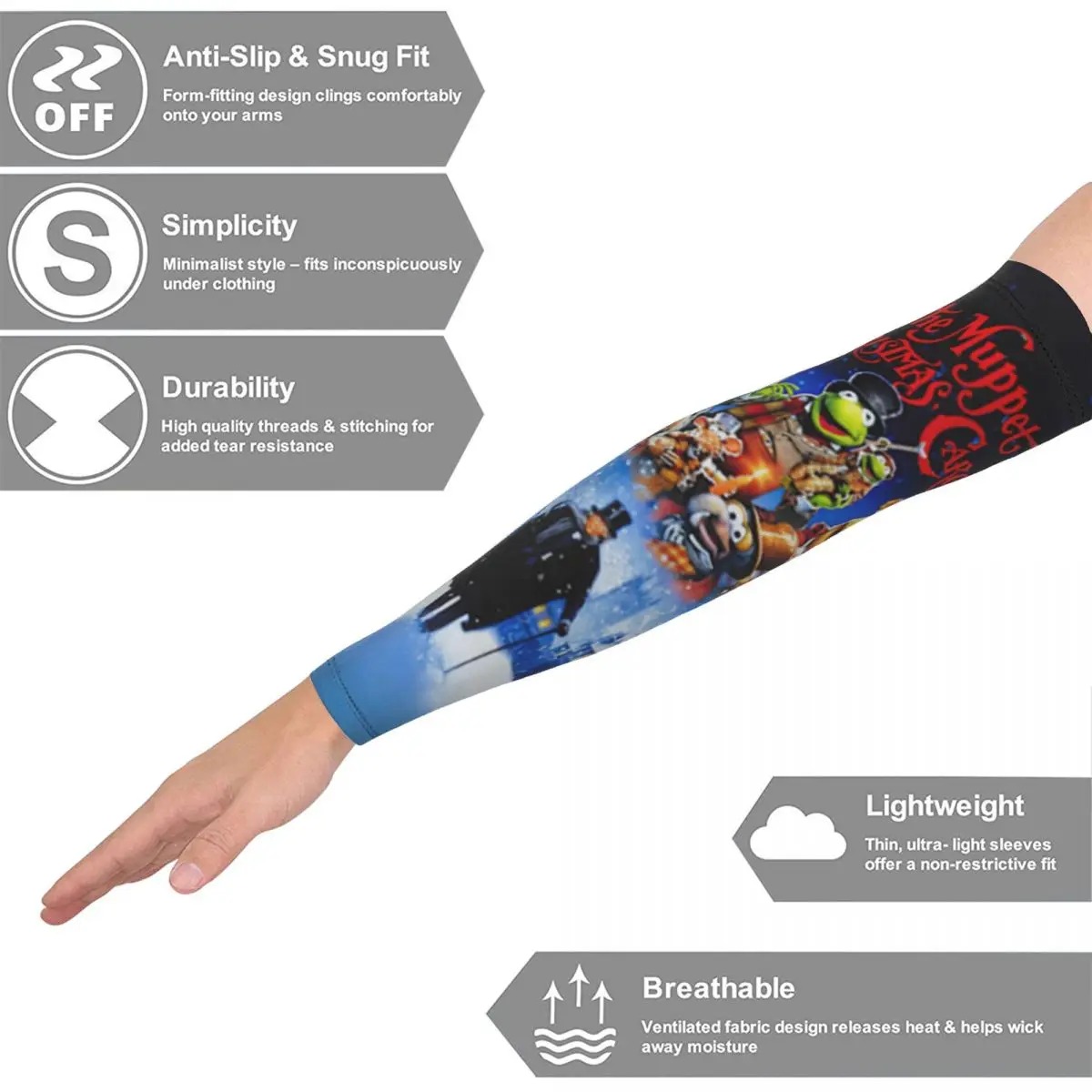 Muppet Рождественская керол рукава для мужчин и женщин защита от солнца и ультрафиолета татуировка прикрытие спорт охлаждение велосипед