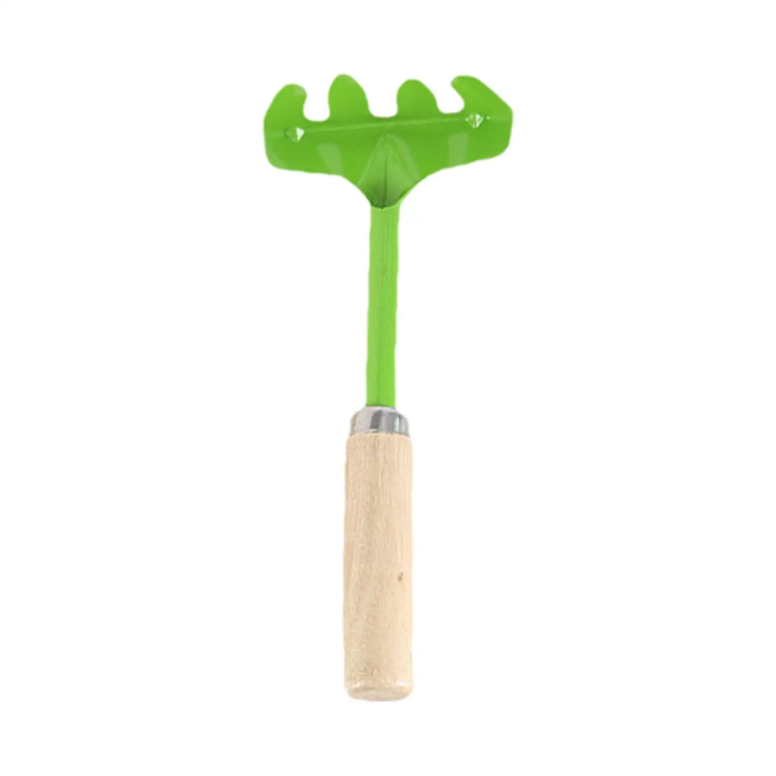 Mini Garden Tool, Small Kids Rake with Wood Handle, Beach Snow Field Toys Hand Tool