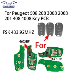 Sunshine ID46/4A chip PCF7941/7945 Car Key 5FA010 for Peugeot 208 2008 301 308 508 5008 Citroen C4 Cactus C-Elysee Opel
