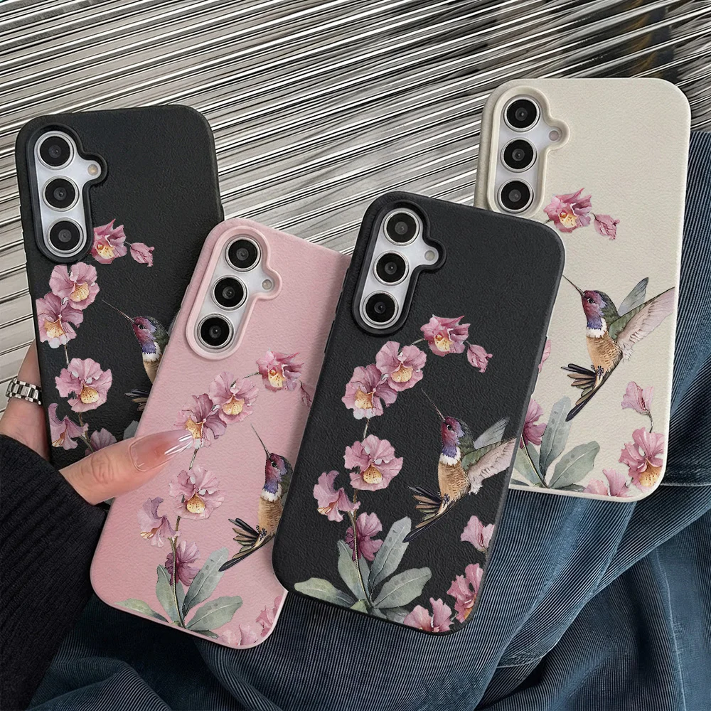 Handyhülle für Samsung Galaxy S26 S25 S23 Ultra S24 FE A57 A56 A55 A54 A53 5G A07 A06 A15 4G Hüllen mit Aquarell-Kolibri-Motiv