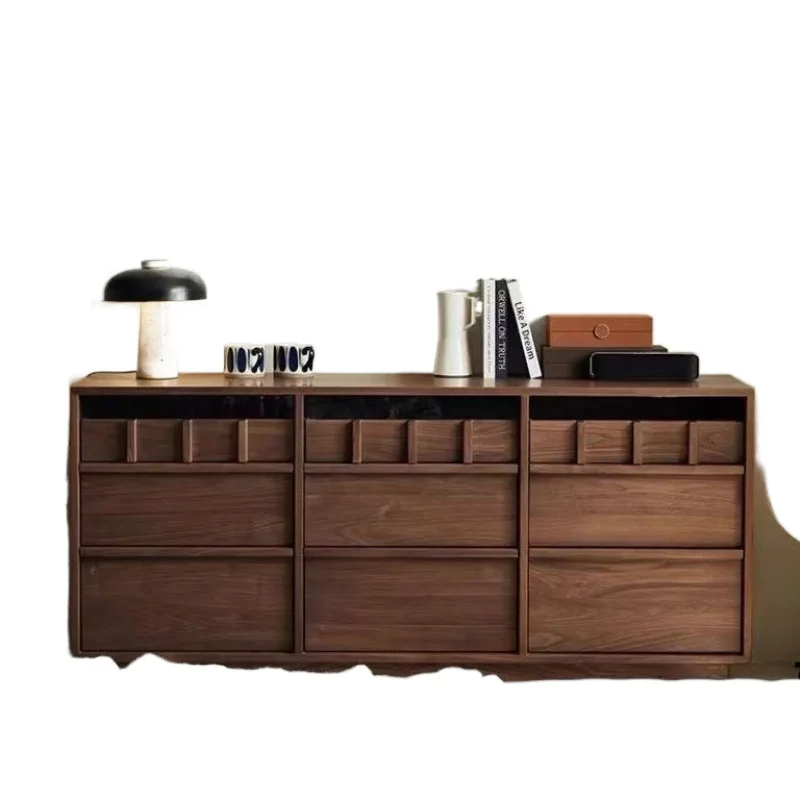 

Solid wood living room retro bedroom Internet celebrity storage against the wall end of the bed storage drawer