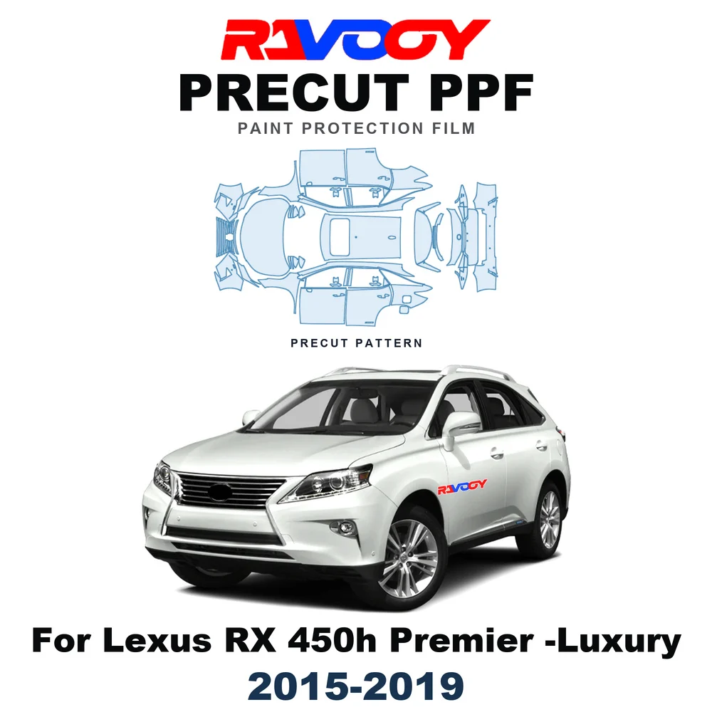 Precut PPF For Lexus RX 450h Premier -Luxury 2015-2019 8.5mil TPU Paint Protection Film Hood Bonnet Bumper Headlight Clear Kit