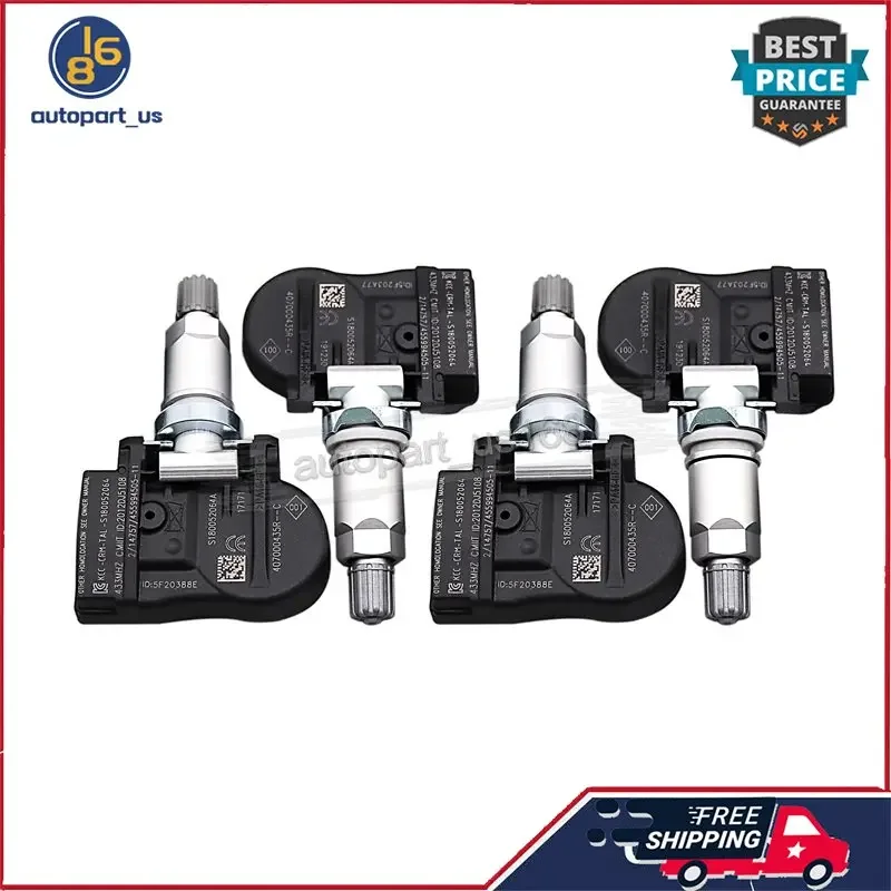 4Pcs 407000435R 40700-0435R Tire Pressure Sensor 433MHZ TPMS For Renault Fluence Laguna Grandtour Latitude Megane Van Scenic Zoe