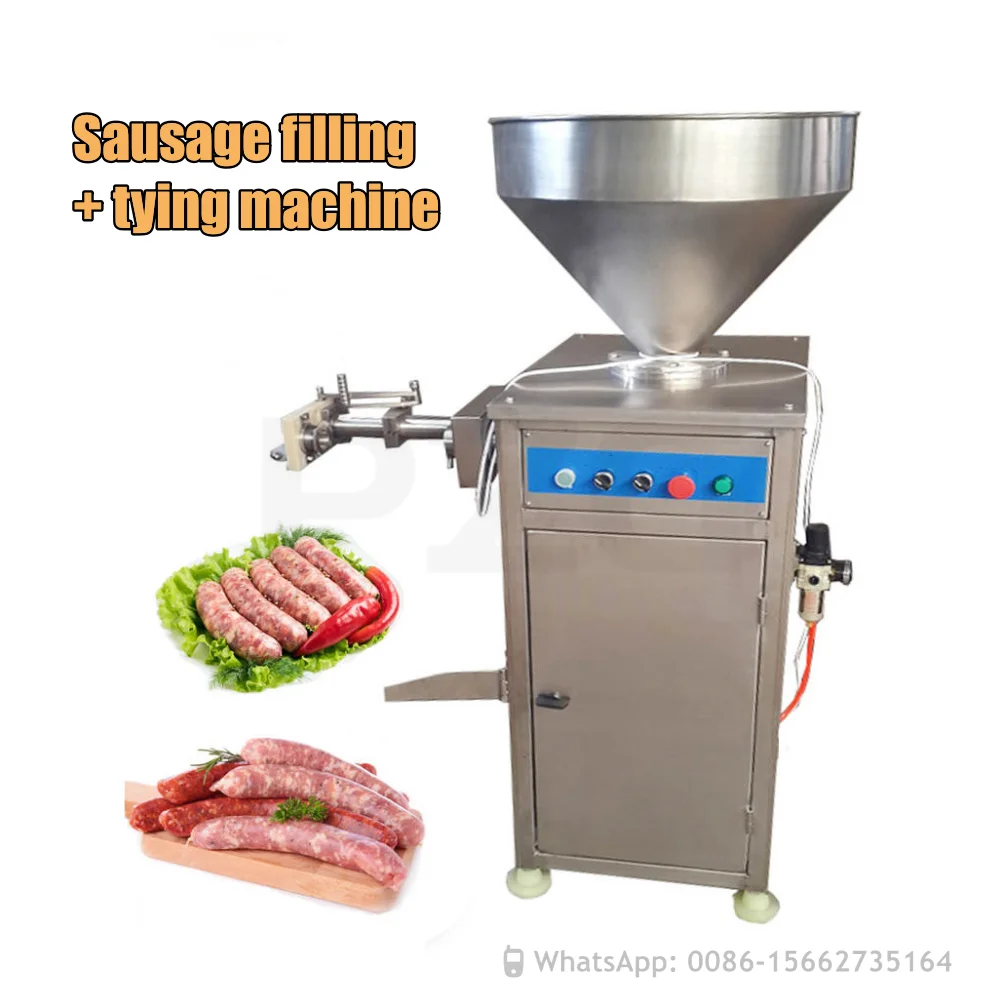 Automatic 60L Big Sausage Stuffing Fill Twist Maker Sausages Filler Stuffer Making Machine