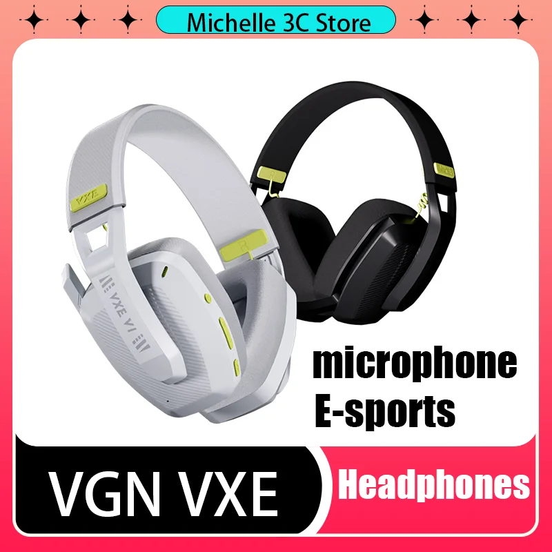 

VGN VXE Dual Mode 2.4G Wireless Bluetooth 5.0 Microphone Headset FPS Gamer Low Latency Headset Lightweight PC Gaming Earphone