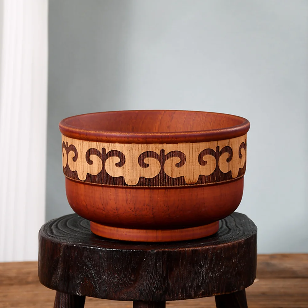 

Japanese Style Wood Bowl Noodle Rice Container Anti-Scald Home Kitchen Supplies Wooden Bowl