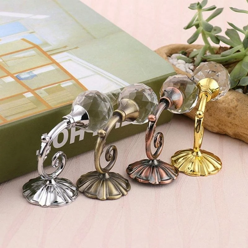  Curtain Holdbacks Curtain Tiebacks Hooks for Drapes Crystal Curtain Holdback Curtain Holders Wall Metal Drapery Hooks