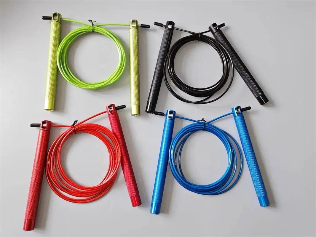 Double bearing Fitness Equipment Lightweight Portable Durable Adjustable Aluminum Steel Wire Speed Skipping Jump Rope