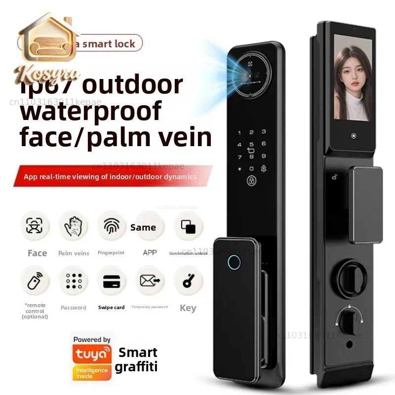 Face Automatic Smart Lock, Dual-camera Fingerprint Lock, Graffiti Electronic Lock,Waterproof Smart