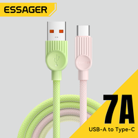 Essager 7A USB A To Type-C Cable 100W Fast Charging Dual Color Data Cable For Huawei Honor OPPO QC3.0 For Samsung VIVO Xiaomi 15