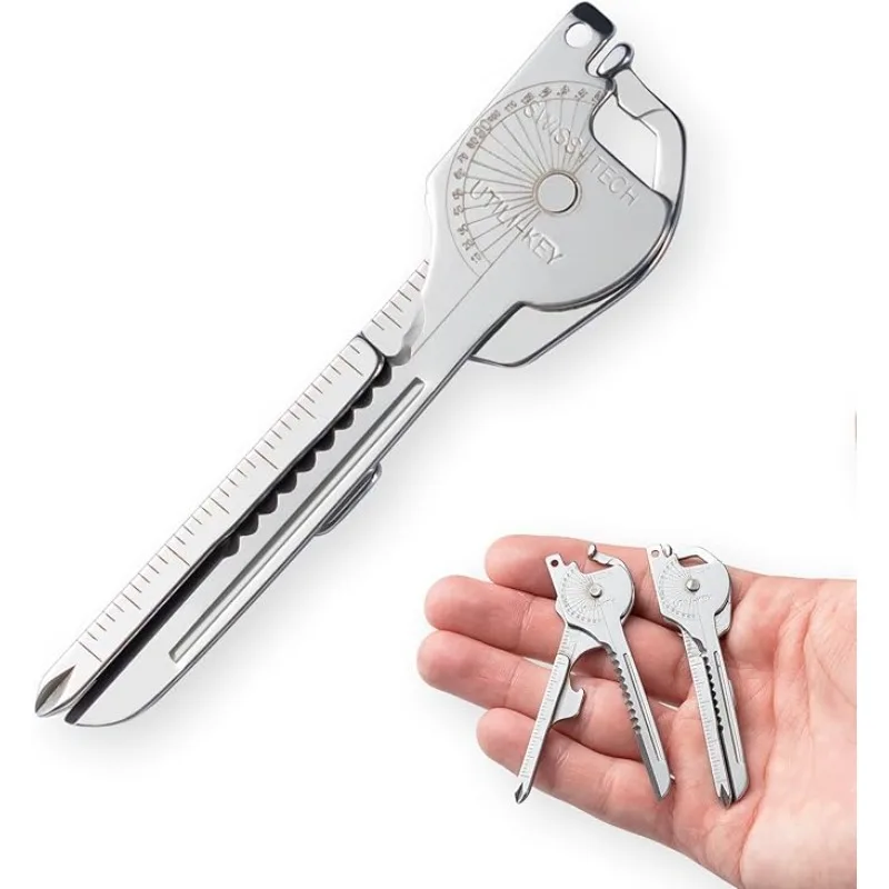 

8in1 Multi-Functional Tools,Bottle Opener,Cross-head Screwdriver,Small Serrated Knife,Stainless Steel Key Multitools for Outdoor
