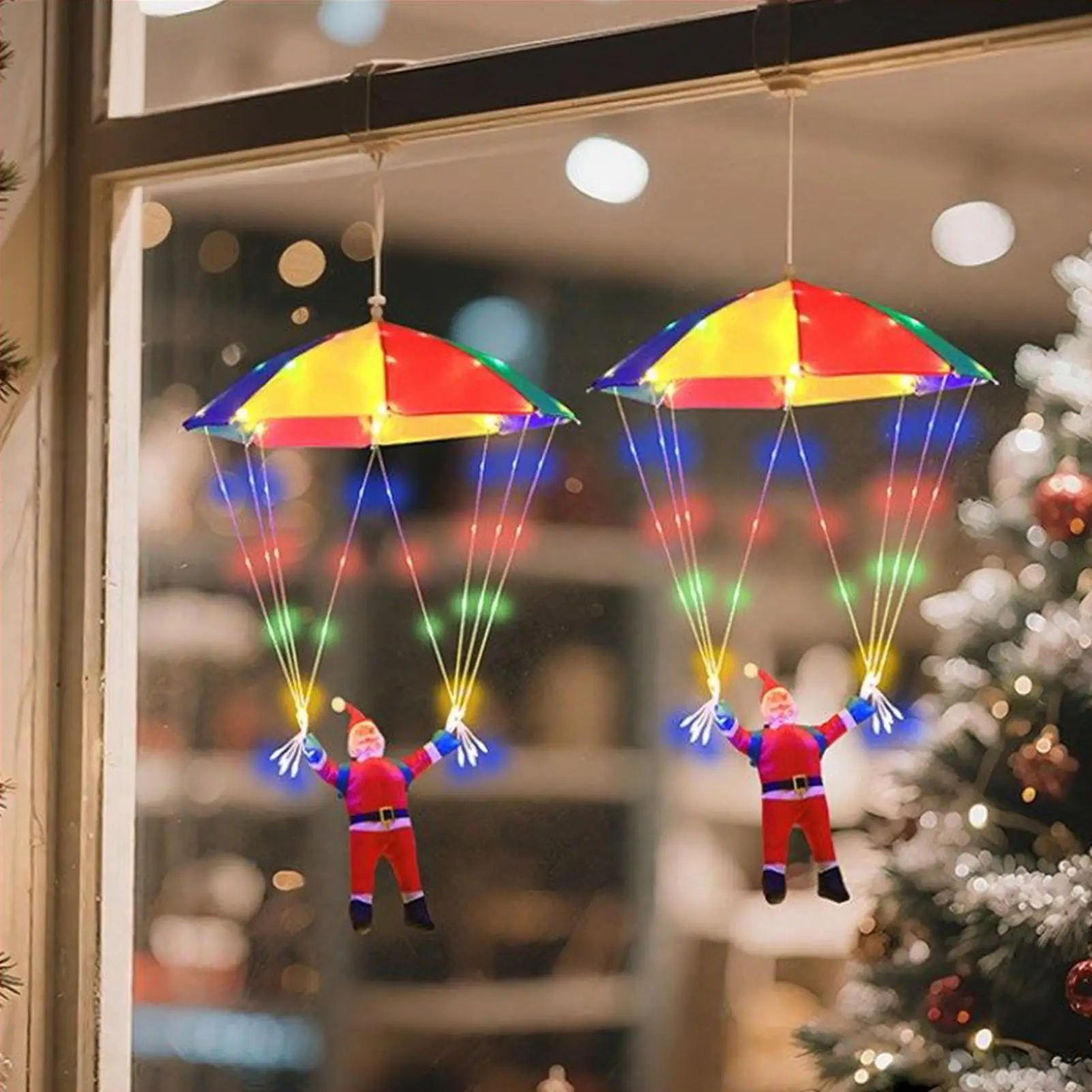 LED أضواء عيد الميلاد المظلة سانتا LED سلسلة أضواء مقاوم للماء الإضاءة المحيطة مع 8 طرق ل شجرة حفلة ساحة نافذة الفناء