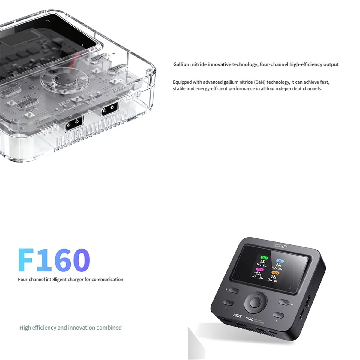 N94R ISDT F160 AC / DC Quad Smart Charger for 1-4S LiFe Li-Ion LiPo LiHv ULiHv 4-12S NiCd/MH 2-7S Pb Battery Charge