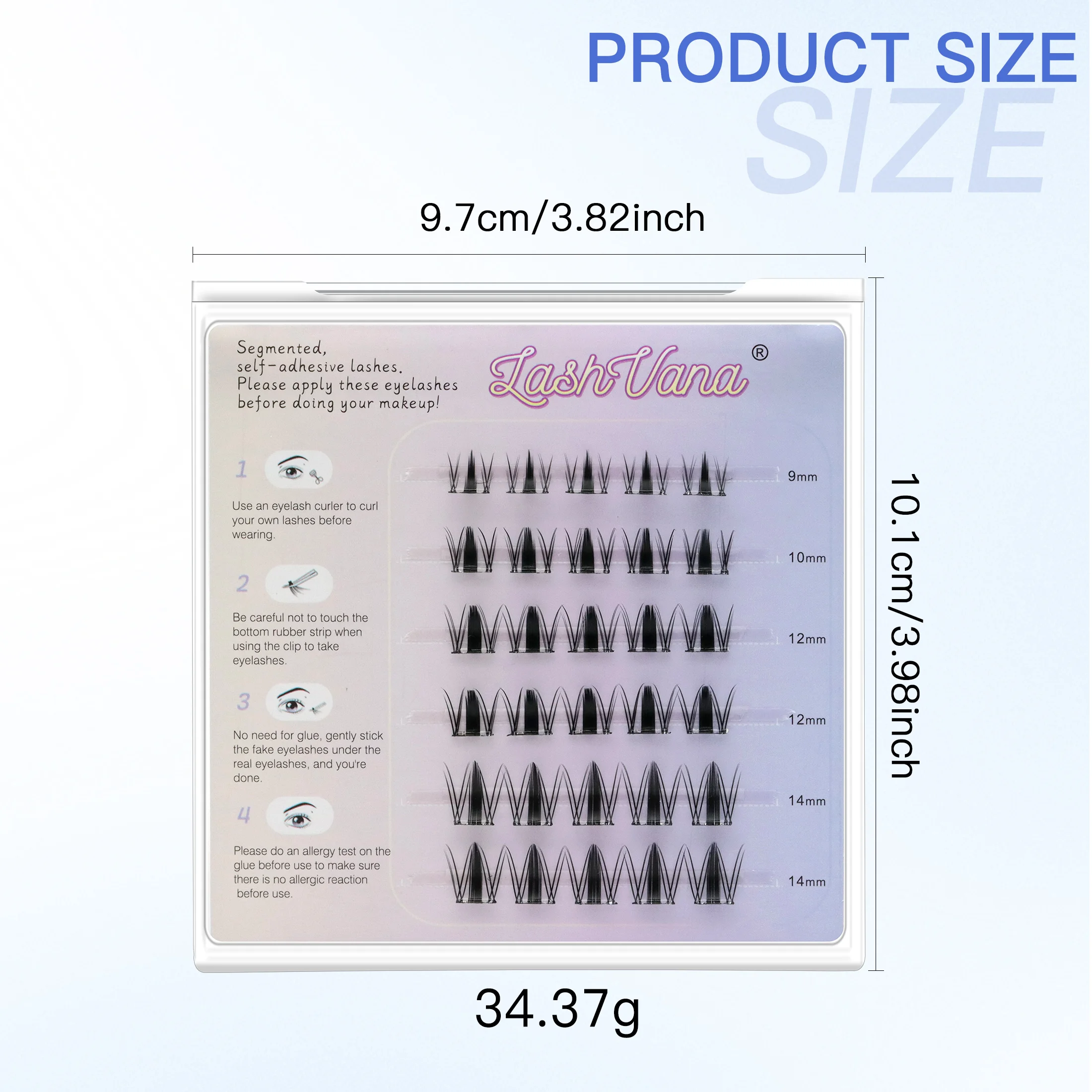6줄 글루프리 싱글 클러스터 인조 속눈썹 9-14mm 혼합 길이 컬링 가짜 속눈썹 한국 스타일 완벽한 눈 확대