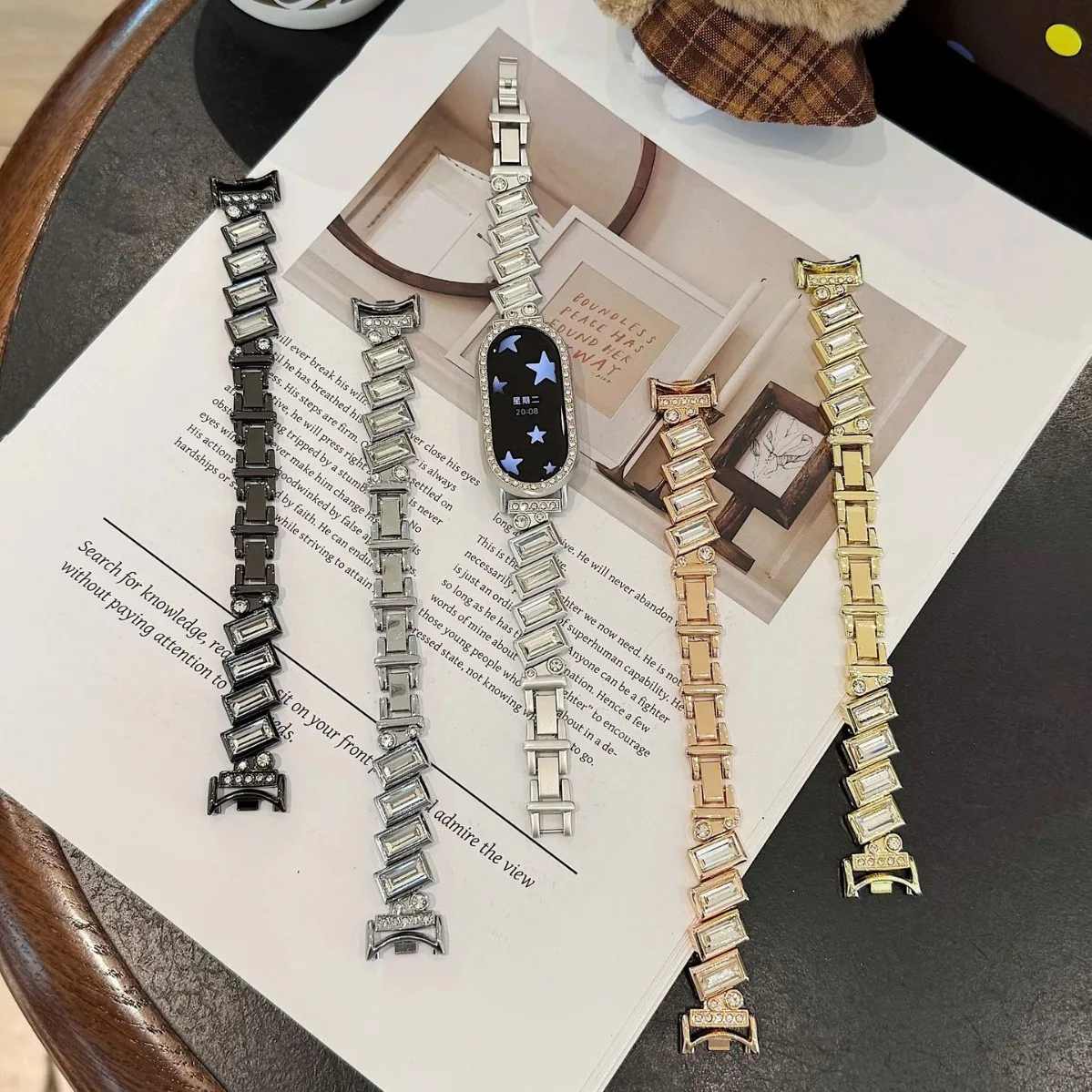 Diamond Watch Strap Suitable for Xiaomi Bracelet 8/9Pro/10 for Redmi Watch4/5 Quick Release Buckle Factory Straight Watch Band