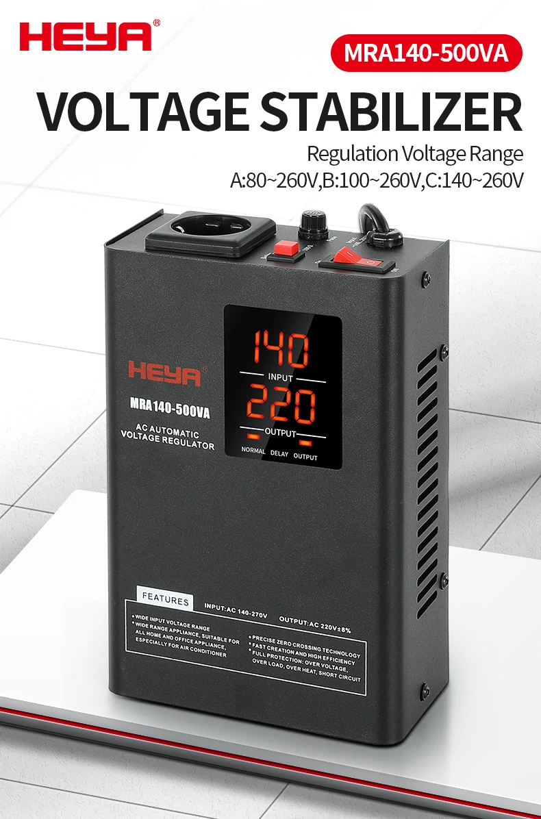 Wall Mounted 3KVA Voltage Regulators Single Phase 220V Electric Regulateur De Tension 50HZ 60HZ Automatic Voltage Stabilizers